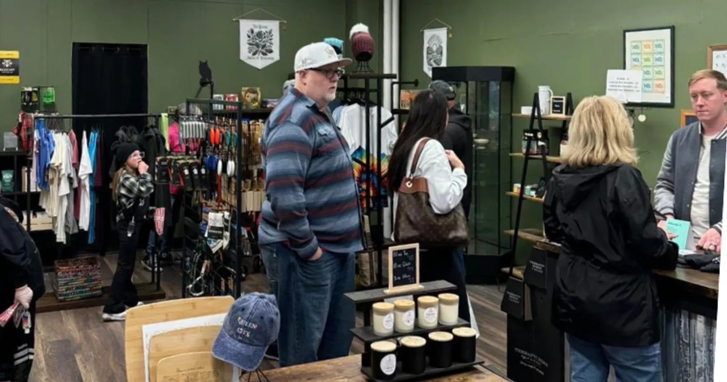 Image of shoppers inside Mountain Maryland Trading Post.