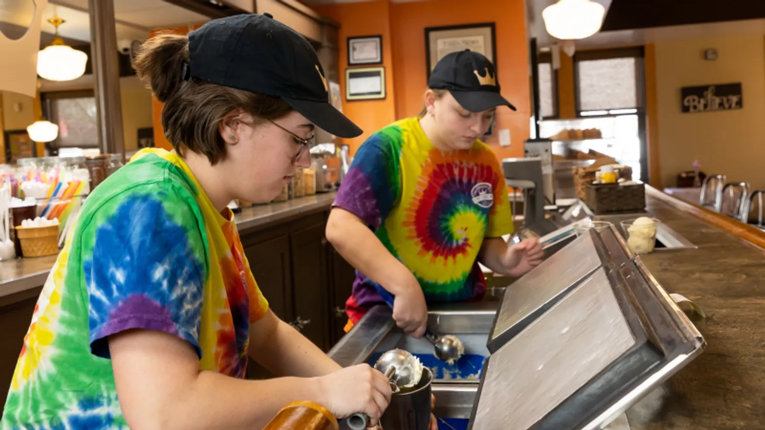 Queen City Creamery Scooping Ice Cream